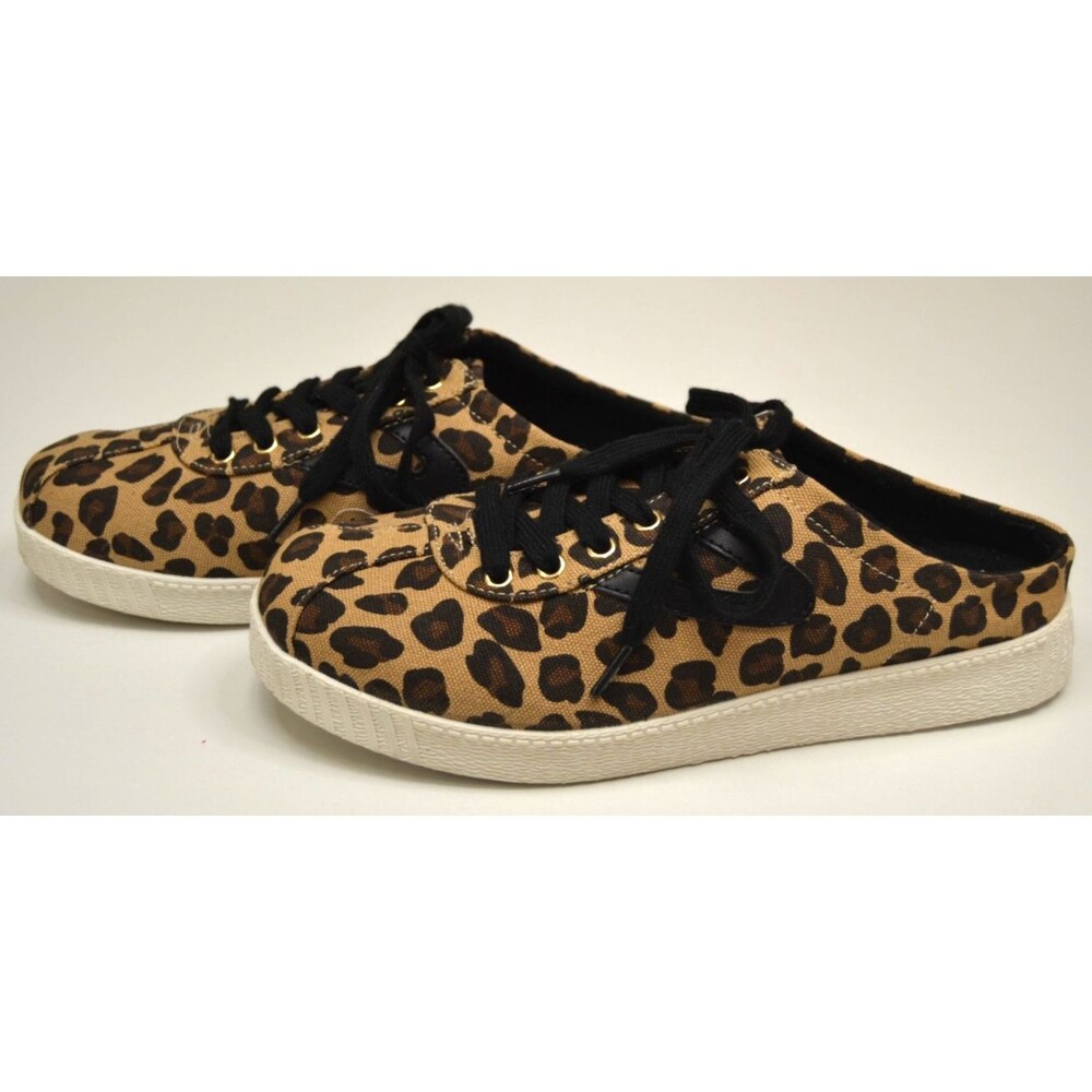 Tretorn Women's Leopard Print Mule Size 8.5 Shoe Slip- On Lace-Up - Picture 3 of 9